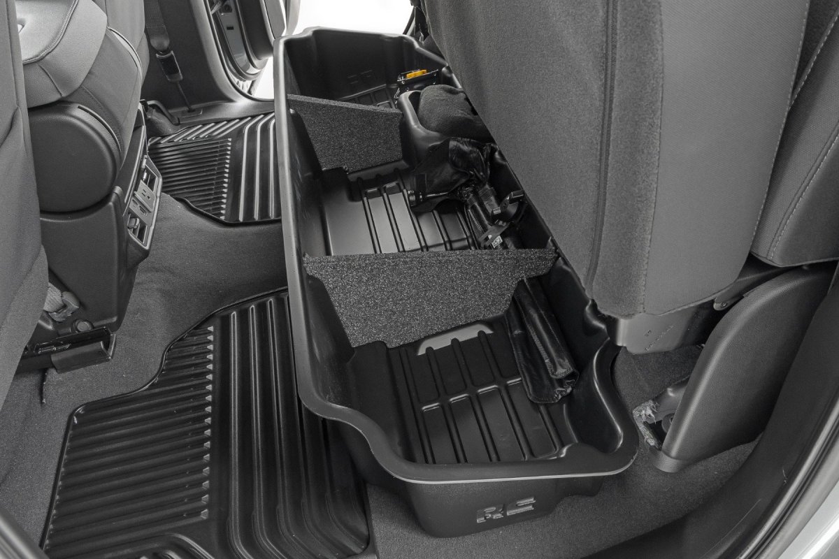 GMC Sierra 1500 Under Seat Storage - Rear - Rough Country - Custom-Fit - '19-'24